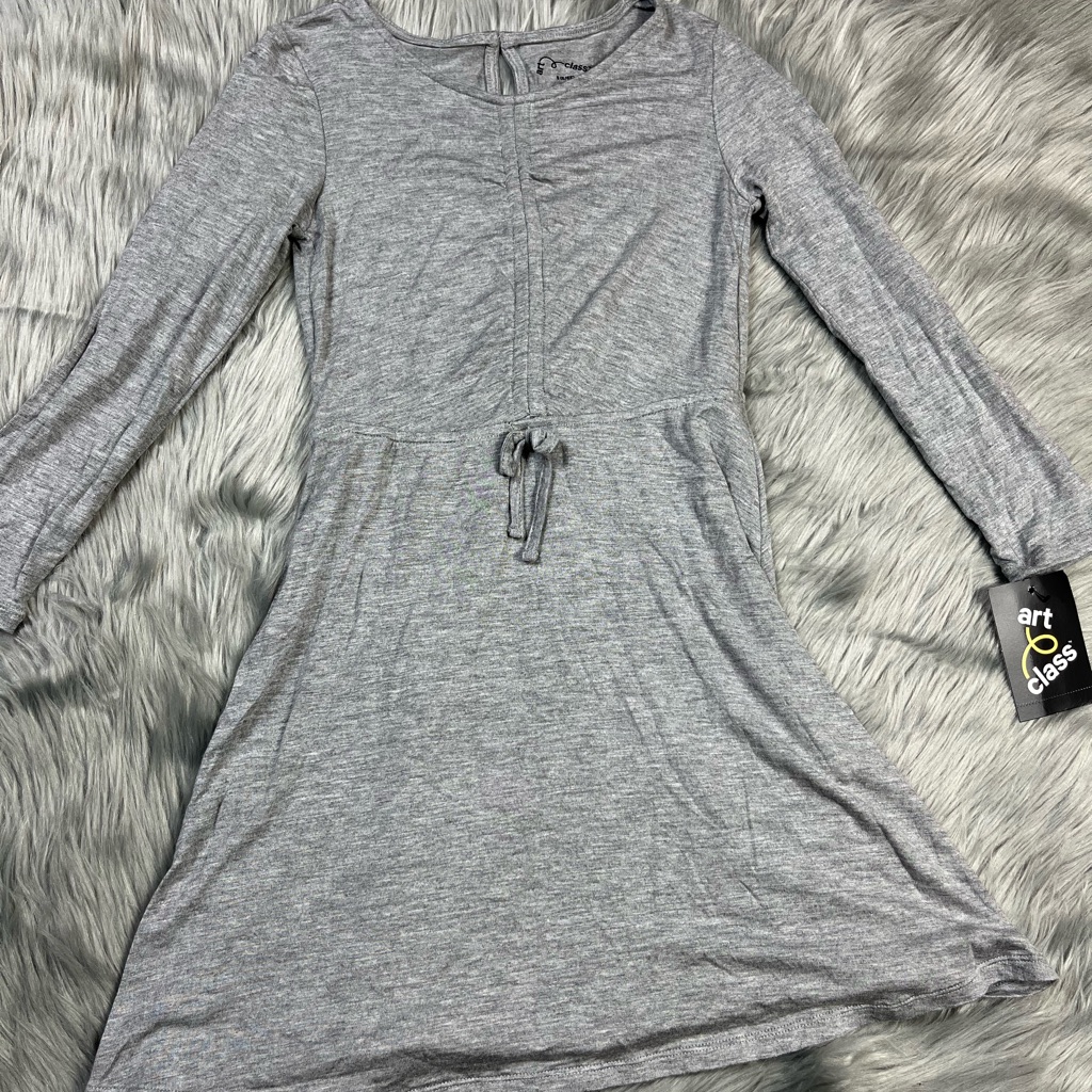 Target Art Class Girls Gray Long Sleeve Dress Size Small 6/6x